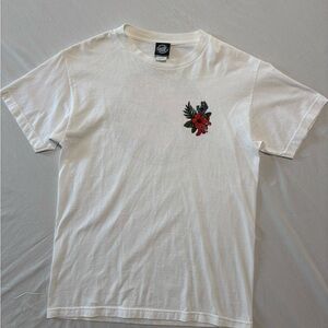 Santa Cruz Skateboards White Tee with Floral Graphic